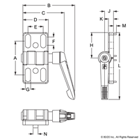 DIE-CAST ZINC HINGE WITH LOCKING LEVER