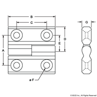 STAINLESS STEEL HINGE  50X50 DETACHABLE