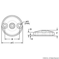 BASE FOR SWIVEL FEET  D80 WITH ANTI-SLI