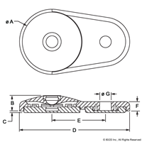 EXTENDED BASE FOR SWIVEL FEET D80 WITH