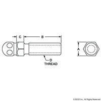 THREADED ROD FOR SWIVEL FEET M8X40 STAI