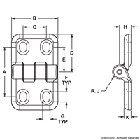 LIGHT PLASTIC HINGE 35  NON-DETACHABLE