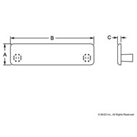 COVER CAP 40MM X 80MM  2 CROSSES=6 9MM;