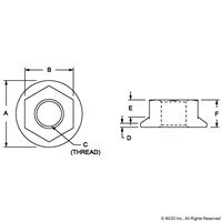 M8-1.25 FLANGED HEX HEAD THREAD LOCKER