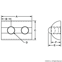 ROLL-IN T-SLOT NUT  UNC 5/16-18  13 7X7