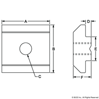 SELF-ALIGNING T-SLOT NUT 16 00 MM  M4