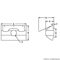 SELF-ALIGNING ROLL-IN-T-SLOT NUT M6 13