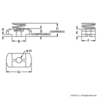 SPRING NUT  M6  SLOT 10  STEEL