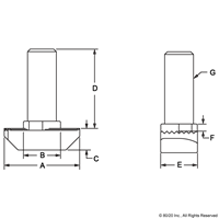 HAMMERHEAD SCREW M6X30  SLOT 8  STAINLE