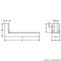 FLOOR BRACKET 120  SLOT 6  45X120X30  D