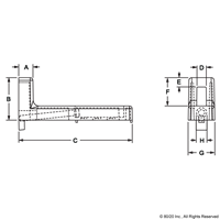 FLOOR BRACKET 160X60X38  SLOT8  DIE-CAS