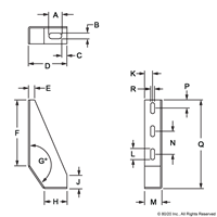 FLOOR BRACKET  87X200X42  STEEL  PROFIL