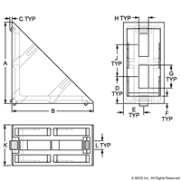 CONNECTION ANGLE 80/40  76 X 76 X 38 DI