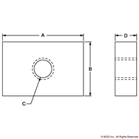 Slide-In T-Nut  9 X 9 X 3 M5 CLEAR ZINC