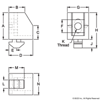 UNIBLOCK WITH SQUARE NUT M6 SLOT 10