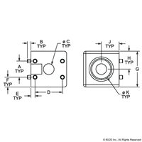 30 SERIES 2-WAY CORNER CONNECTOR  SQUAR