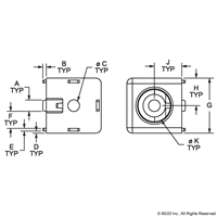 40 SERIES 2-WAY CORNER CONNECTOR  SQUAR