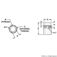 THREADED INSERT  M8  45 SERIES