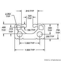 1.5 X .75 T-SLOTTED EXTRUSION