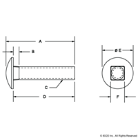 40 S M8 X 20mm ECONOMY T-SLOT STUD [BRI