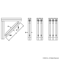 20-2020 X 160mm 45 DEGREE SUPPORT BLACK