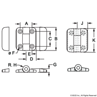 10 S BLACK DETENT HINGE