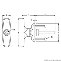 CHROME LOCKING T-HANDLE