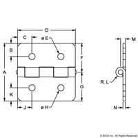 10 S TO 15 S ALUMINUM TRANSITION HINGE