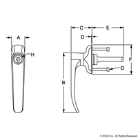 CHROME LOCKING L-HANDLE