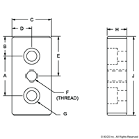 10 S 1 X 2 BASE PLATE W/ 5/16-18 TAP