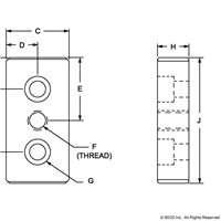 BLACK 15 S 1.5 X 3 BASE PLATE W/ 3/8-