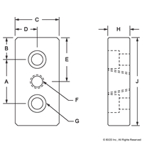 BLACK 1.5 X 3 END MOUNT PRESSURE MANI