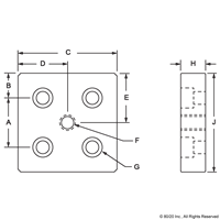 BLACK 2 X 2 END MOUNT PRESSURE MANIFO