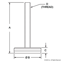 1/4-20 ECONOMY FURNITURE GLIDE