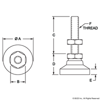 1/4-20 DELUXE LEVELING FOOT