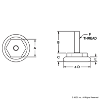 1/4-20 FURNITURE STYLE GLIDE