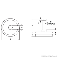 ANTI VIBRATION FOOT 3/8-16