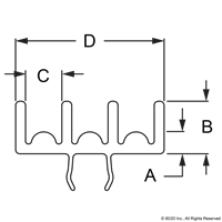 15 S LOWER DOOR TRACK @48 W/CUT CHARGE