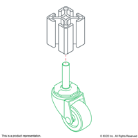 1.62 SWIVEL CASTER W/ 3/8-16STEM