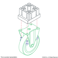 3 FLANGE MOUNT RIGID CASTER