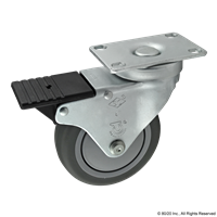 4 FLANGE MOUNT SWIVEL CASTER W/ BRAKE