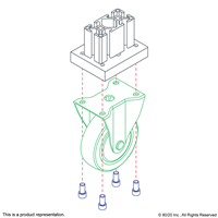 4 DELUXE FLANGE MOUNT RIGID CASTER