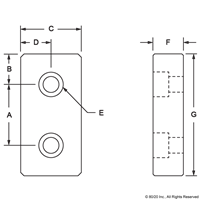 BLACK 1.5 X 3 END MOUNT PRESSURE MANI