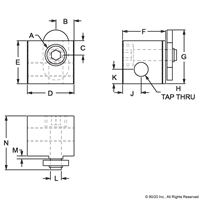 15 S PANEL MOUNT BLOCK BLACK