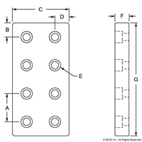 BLACK 2x4 BLANK PRESSURE MANIFOLD PLA