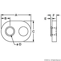 25 S M4 X 0.7 ECONOMY T-NUT [BRIGHT]