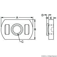 25 S M6 X 1.0 ECONOMY T-NUT [BRIGHT]