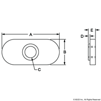 25 S M6 X 1.0 ECONOMY T-NUT [BRIGHT]