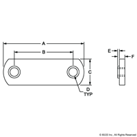 25 S M6 X 1.0 DOUBLE ECONOMY T-NUT [BRI