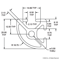 25mm X 27mm T-SLOT RADIUS EXT FULL BLAC